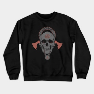Viking Skull Nordic Scandinavian Pagan Symbols Crewneck Sweatshirt